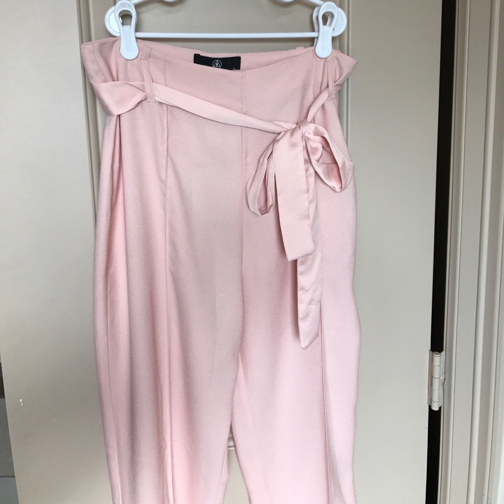 Missguided Pink High-Waisted Trousers